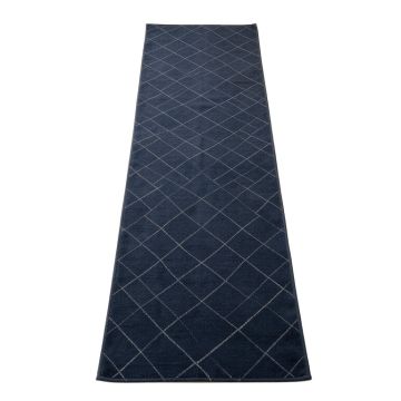 Field Bend Narrow Runner Rug - Navy