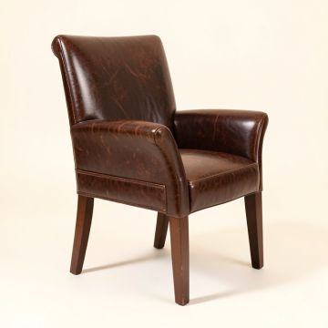 Classic Genuine Leather Upholstered Dining Chair (synthetic illustration; no displayed measurements)