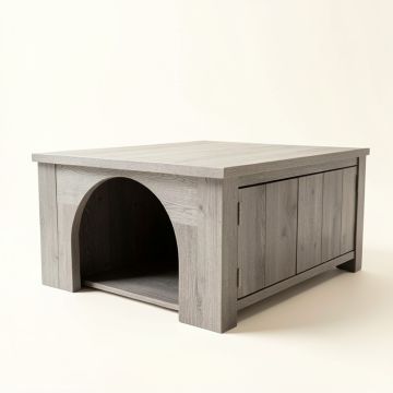 Ridge Branch Empty Furniture-Style Litter Enclosure - Gray (synthetic illustration; no displayed measurements)