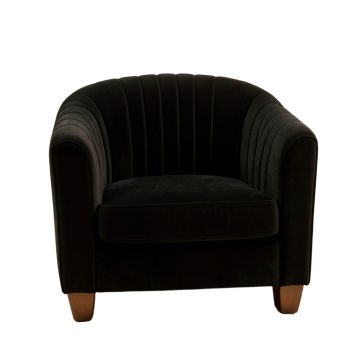 Reed Bend Upholstered Armchair - Black