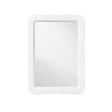 Fern Crest Framed Wall Mirror - White