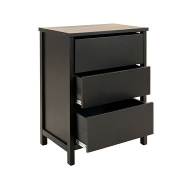 Holly Bluff Freestanding Pull-Out Hamper Cabinet - Black