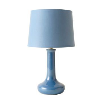 Stone Bridge Table Lamp With A Plain Fabric Shade - Blue