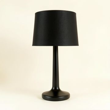 Bay Branch Table Lamp With A Plain Fabric Shade - Black (synthetic illustration; no displayed measurements)
