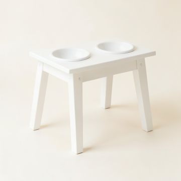 Willow Dell Pet Feeding Stand With Two Plain Empty Bowls - White (synthetic illustration; no displayed measurements)
