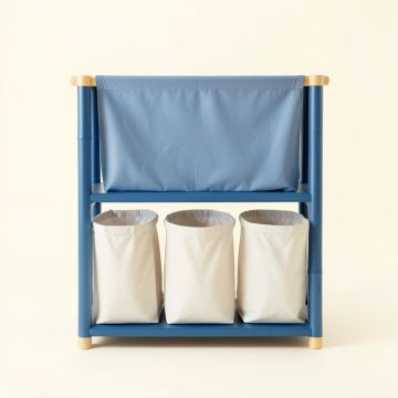 Summit Bridge Laundry Sorting Station With Plain Removable Bags - Blue (synthetic illustration; no displayed measurements)