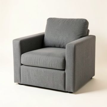 Hazel Field Upholstered Armchair - Gray (synthetic illustration; no displayed measurements)