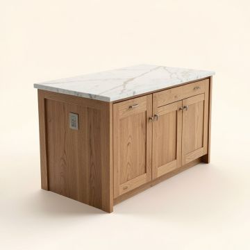 Abigale Kitchen Island With Marble Top (synthetic illustration; no displayed measurements)