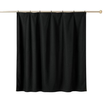 Laurel Bend Shower Curtain Hanging Flat From A Plain Rod - Black