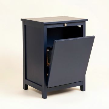 Alder Canyon Freestanding Pull-Out Hamper Cabinet - Navy (synthetic illustration; no displayed measurements)