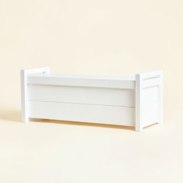 Hazel Crossing Narrow Outdoor Storage Bench - White (synthetic illustration; no displayed measurements)