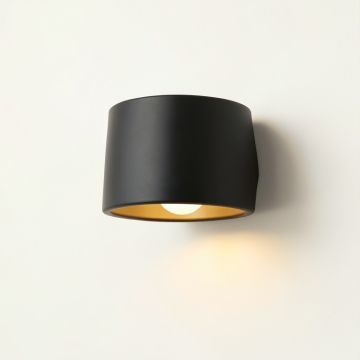 Dune Bend Wall Sconce Mounted On A Plain Wall - Black (synthetic illustration; no displayed measurements)