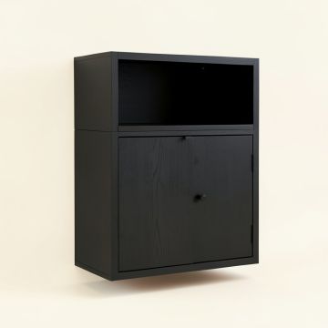 Briar Edge Wall-Mounted Entry Cabinet - Black (synthetic illustration; no displayed measurements)