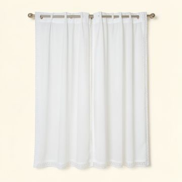 Beaded Semi-Sheer Thermal Single Curtain Panel (synthetic illustration; no displayed measurements)
