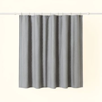 Pine Canyon Shower Curtain Hanging Flat From A Plain Rod - Gray (synthetic illustration; no displayed measurements)