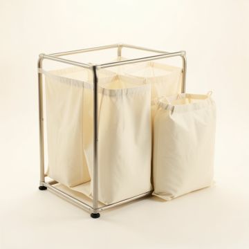 Glen Bend Laundry Sorting Station With Plain Removable Bags - Ivory (synthetic illustration; no displayed measurements)