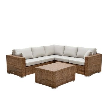 Falmouth 7 Piece Rattan Sectional Seating Group With Cushions