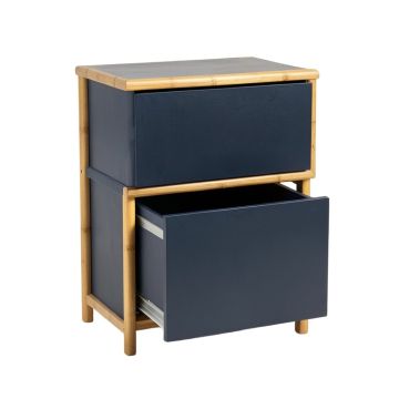 Hill Bend Freestanding Pull-Out Hamper Cabinet - Navy