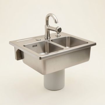 Vault 35-3/4 '' X 24-5/16 '' X 9-5/16 '' Top-Mount Double-Equal Stainless (synthetic illustration; no displayed measurements)