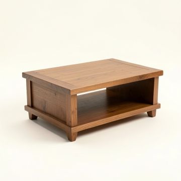 Fertile Solid Wood Coffee Table With Storage (synthetic illustration; no displayed measurements)
