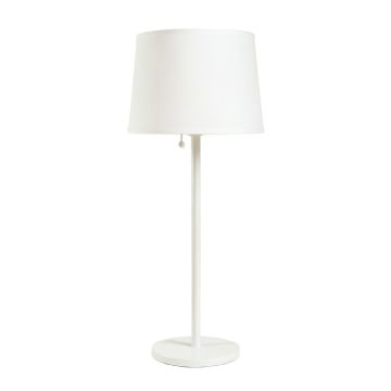 Meadow Bluff Floor Lamp With A Plain Fabric Shade - White