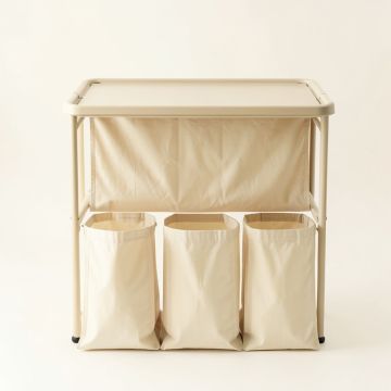 River Crest Laundry Sorting Station With Plain Removable Bags - Beige (synthetic illustration; no displayed measurements)