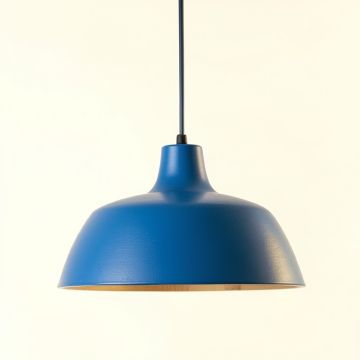 Birch Bend Pendant Light Suspended From One Plain Cable - Blue (synthetic illustration; no displayed measurements)