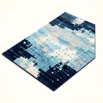 Burnstad Abstract Navy/Aqua/Light Gray/White Area Rug (synthetic illustration; no displayed measurements)
