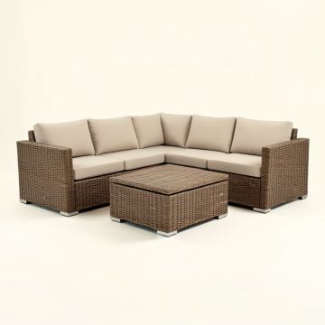 Adare Patio 8 Piece Rattan Sectional Seating Group With Cushions (synthetic illustration; no displayed measurements)