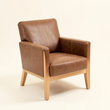Tommy 28 '' Wide Vegan Leather Club Chair (synthetic illustration; no displayed measurements)