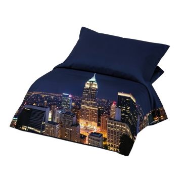 Usa Chicago City Skyline At Night With Tall Buildings Urban Modern Life