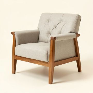 Shelmerdine 25.5 '' Wide Tufted Linen Armchair (synthetic illustration; no displayed measurements)