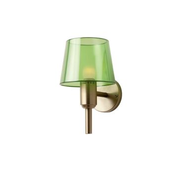 Birch Bridge Wall Sconce Mounted On A Plain Wall - Green
