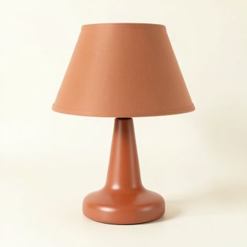 Aspen Brook Table Lamp With A Plain Fabric Shade - Terracotta (synthetic illustration; no displayed measurements)