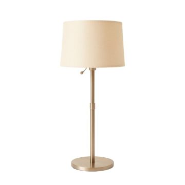 Pine Bridge Floor Lamp With A Plain Fabric Shade - Beige