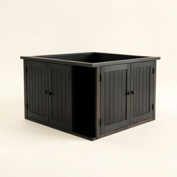 Birch Crest Empty Furniture-Style Litter Enclosure - Black (synthetic illustration; no displayed measurements)