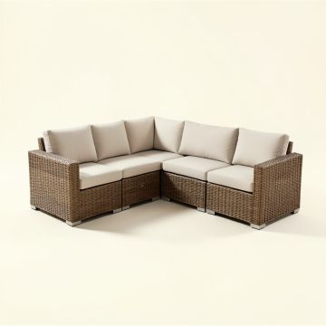 Don 3 Piece Rattan Sectional Seating Group With Cushions (synthetic illustration; no displayed measurements)