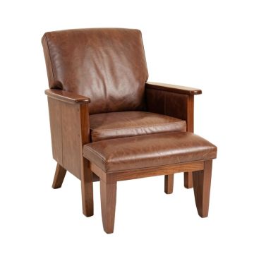 Korey 36.5 '' Wide Cowhide Armchair And Ottoman