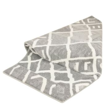 Dunfries Geometric Shag Gray/White Area Rug