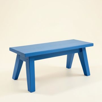 Lake Bridge Indoor Bench - Blue (synthetic illustration; no displayed measurements)