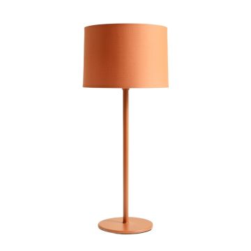 Clay Dell Floor Lamp With A Plain Fabric Shade - Terracotta