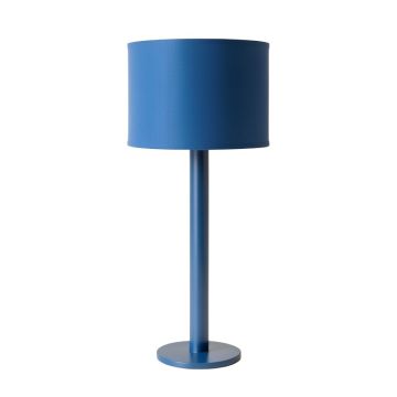 Dawn Crest Floor Lamp With A Plain Fabric Shade - Blue