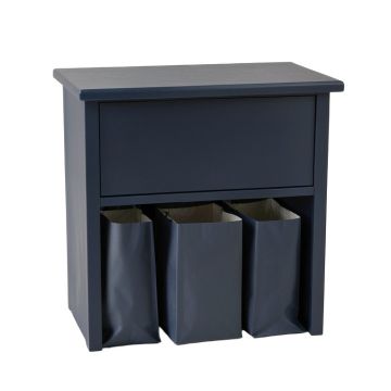 Hazel Bridge Laundry Sorting Station With Plain Removable Bags - Navy