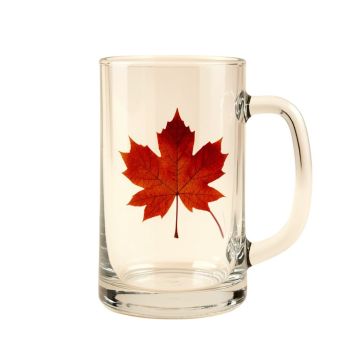 Canadian Maple Leaf 16 Oz . Glass Beer Mug