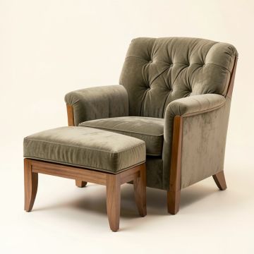 Melo 29.52 '' Wide Tufted Lounge Chair And Ottoman (synthetic illustration; no displayed measurements)