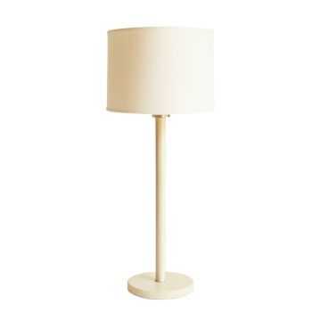 Elm Crossing Floor Lamp With A Plain Fabric Shade - Ivory