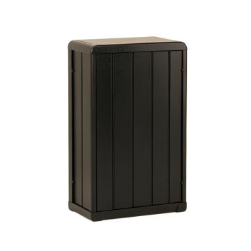 Oak Bridge Narrow Outdoor Storage Bench - Black