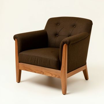 Bouwhuis 21.65 '' Wide Tufted Linen Armchair (synthetic illustration; no displayed measurements)