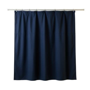 Vale Arc Shower Curtain Hanging Flat From A Plain Rod - Navy (synthetic illustration; no displayed measurements)