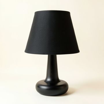 Briar Arc Table Lamp With A Plain Fabric Shade (synthetic illustration; no displayed measurements)